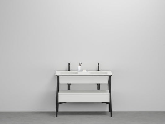 # LAVABO DOPPIO con CASSETTO CATINO - CIELO lavandino con ampio cassetto contenitore per bagno