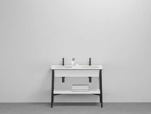 # LAVABO CATINO DOPPIO con PIANO - CIELO lavandino doppio con piano d'appoggio ideale per bagno