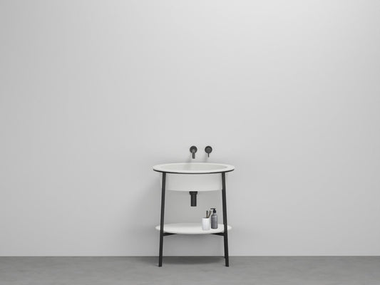 # LAVABO OVALE con PIANO CATINO - CIELO lavandino per bagno dall'eleganza senza tempo