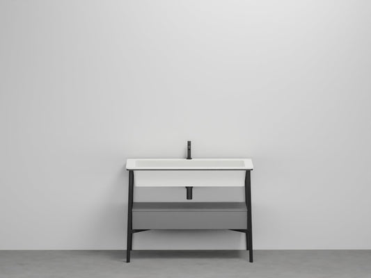 # LAVABO CATINO RETTANGOLARE CON CASSETTO - CIELO mobile lavabo da terra per arredo bagno