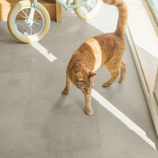Pavimento in Laminato CAPTURE MUSE CEMENTO GRIGIO QUICK-STEP resistenza ai graffi e design effetto pietra per ambienti domestici ad alto utilizzo