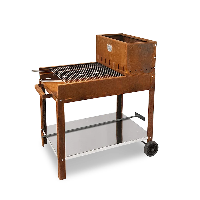 Barbecue a legna Clementi Flipper in acciaio Corten