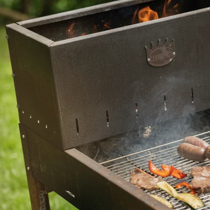 Particolare in Corten del barbecue Clementi Flipper