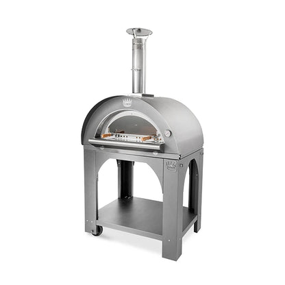 Forno Clementi Pulcinella tutto in acciaio, mostrato su carrello non incluso