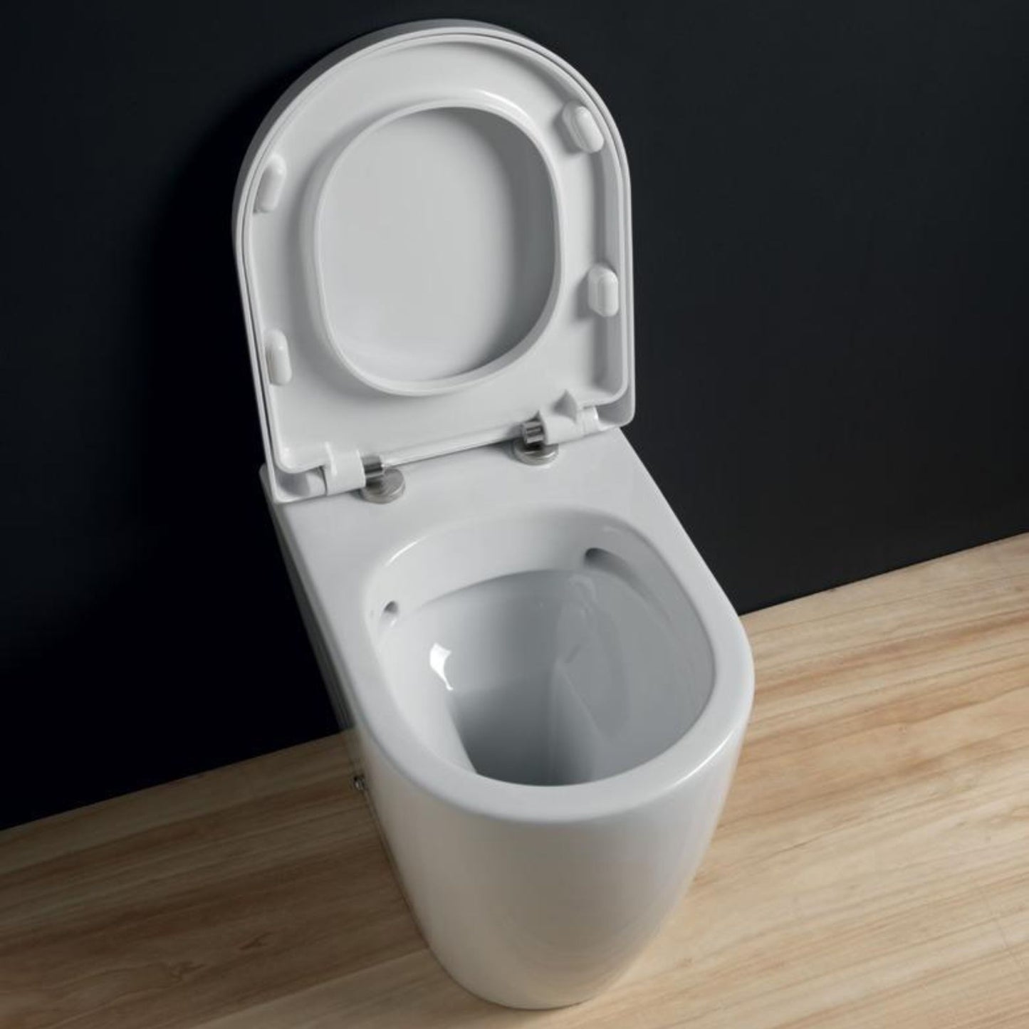 DOMUSFALERII FOGLIA MEDIUM VASO BIANCO a terra senza brida sanitari wc water in ceramica