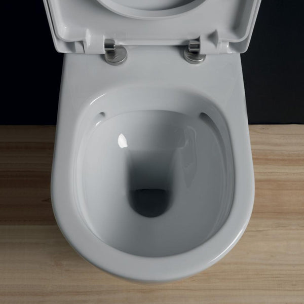 DOMUSFALERII FOGLIA MEDIUM VASO BIANCO a terra senza brida sanitari wc water in ceramica