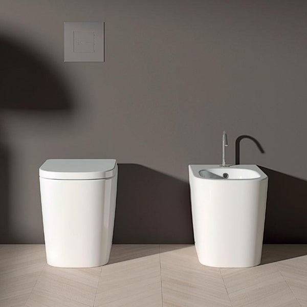 DOMUSFALERII QUADRA BIDET BIANCO 36x52 FILO MURO sanitari a terra
