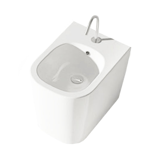 DOMUSFALERII QUADRA BIDET BIANCO 36x52 FILO MURO sanitari a terra