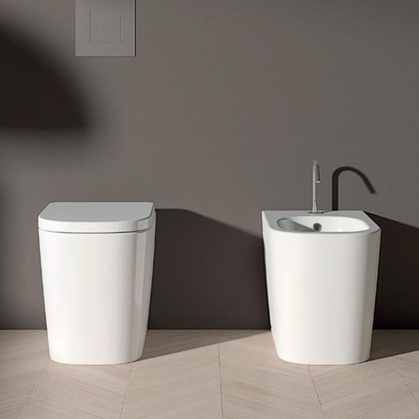 DOMUSFALERII QUADRA VASO RIMLESS A TERRA BIANCO sanitari wc in ceramica
