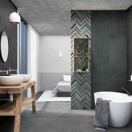 DORSET SAVOIA ITALIA Piastrelle in gres porcellanato effetto cemento per pavimenti e rivestimenti d’interni ed esterni