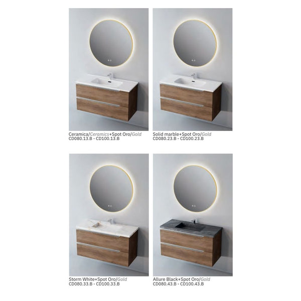 # MOBILE CONTRACT DUO LEGNO LAMINATO SHADOW E MANIGLIA IN ACCIAIO INOSSIDABILE LUCIDO 80Cm - NOFER mobile con 2 cassetti