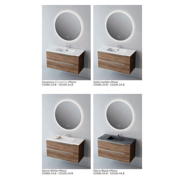# MOBILE CONTRACT DUO LEGNO LAMINATO SHADOW E MANIGLIA IN ACCIAIO INOSSIDABILE LUCIDO 100Cm - NOFER mobile con 2 cassetti