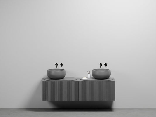 # LAVABO DOPPIO con MOBILE SOSPESO DELFO 152 con piano in ceramica - CIELO mobile elegante per bagno di lusso