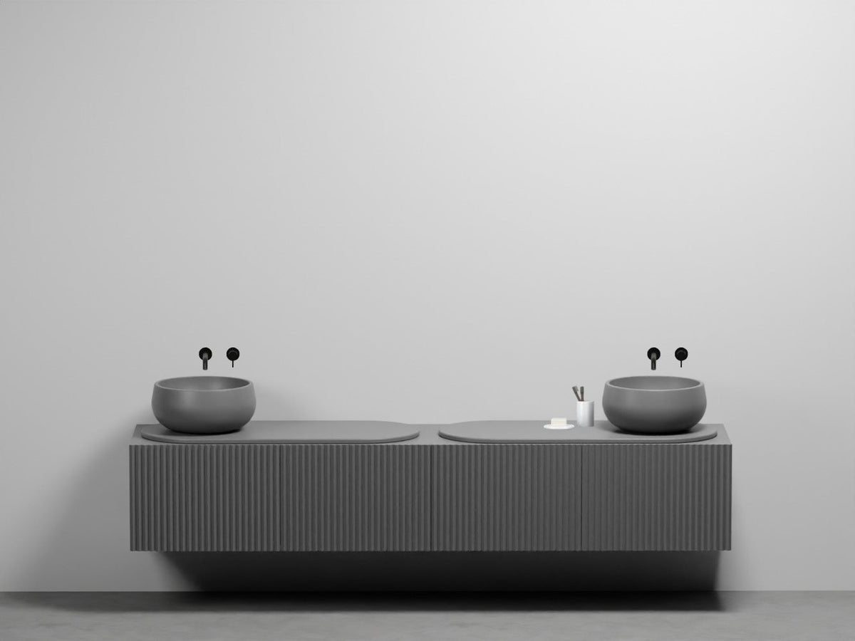 # LAVABO DOPPIO con MOBILE SOSPESO DELFO 226 e top ovale in ceramica - CIELO arredo bagno di lusso