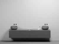 # LAVABO DOPPIO con MOBILE SOSPESO DELFO 226 e top ovale in ceramica - CIELO arredo bagno di lusso