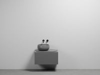 # LAVABO con MOBILE SOSPESO DELFO 76 e piano ovale in ceramica - CIELO per un bagno elegante