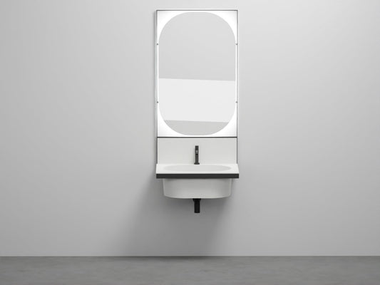 # LAVABO OVALE CON SPECCHIO ELLE - CIELO design contemporaneo, artigianalità italiana e funzionalità