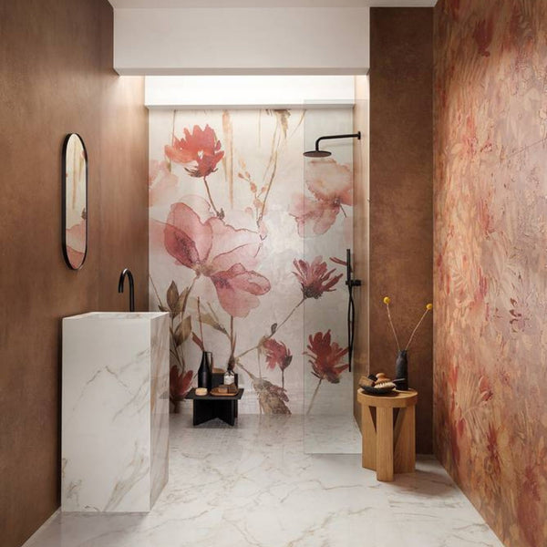 # FAP MURALS - FAP CERAMICHE wall tiles effetto marmo, pietra e cemento con decori 3d e finiture brillanti