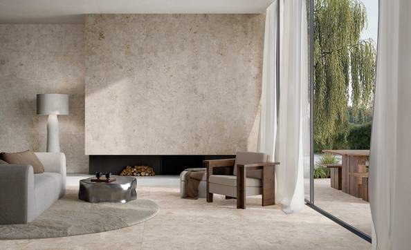 Gres porcellanato JURA MOOD FONDOVALLE effetto pietra 3D texture per pavimenti interni ed esterni