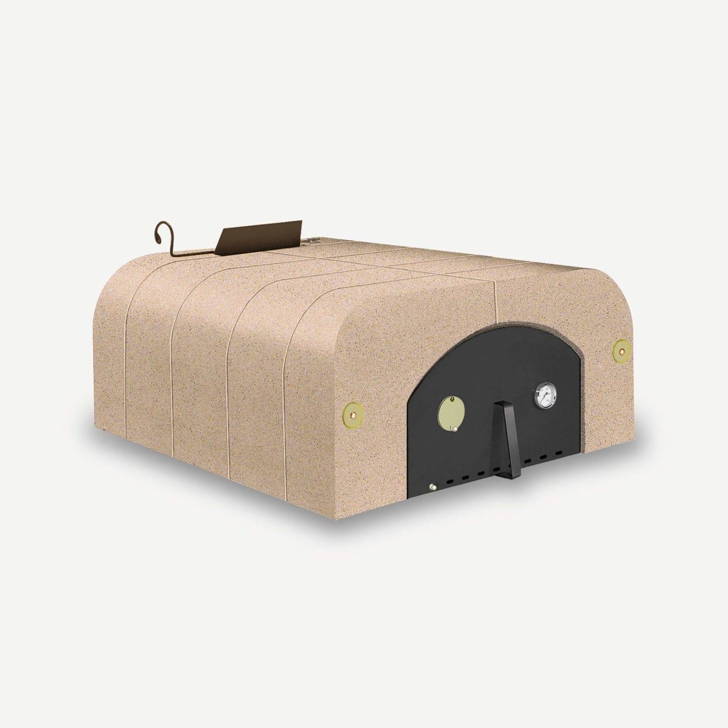 Forno a legna componibile EASY LARGE in refrattario - PALAZZETTI doppia parete, 6 pizze, con uscita fumi posteriore e portina in acciaio inox con termometro