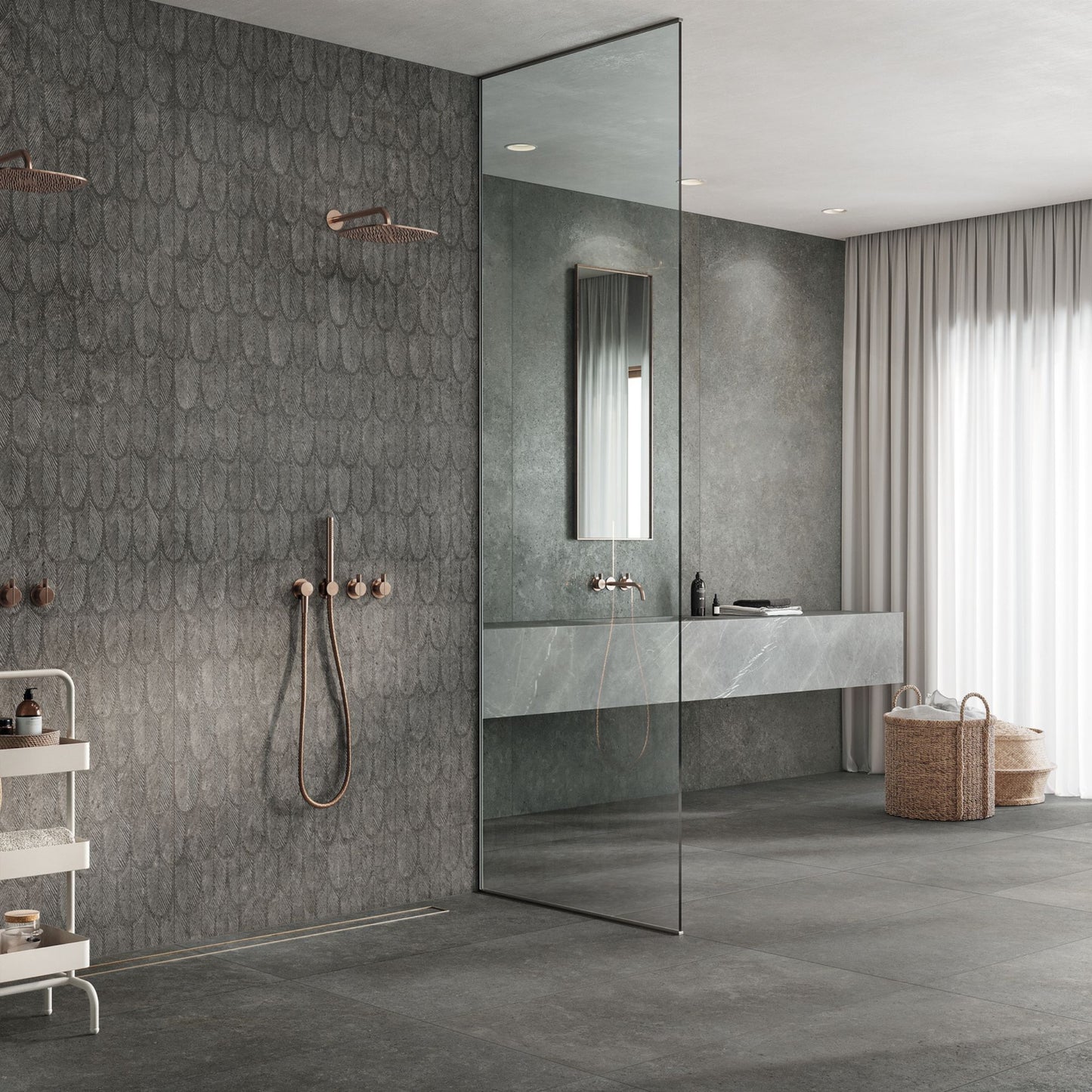 Gres porcellanato BACKGROUND FONDOVALLE per pavimenti interni effetto pietra Limestone con 3D Texture, Real Matt e grandi formati