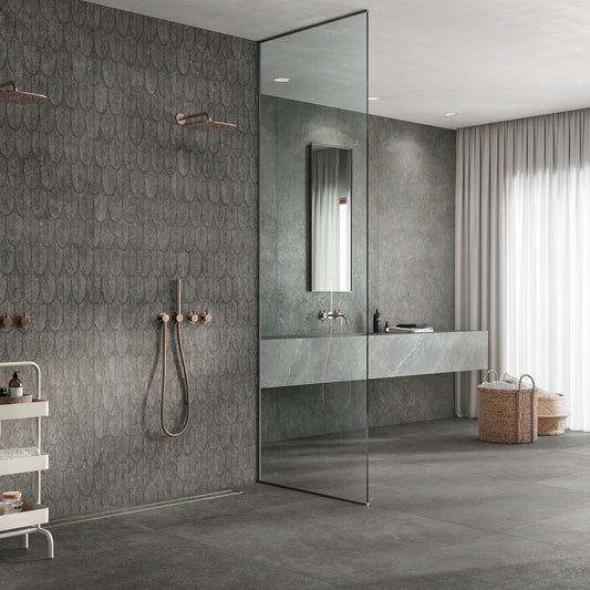 Gres porcellanato BACKGROUND FONDOVALLE per pavimenti interni effetto pietra Limestone con 3D Texture, Real Matt e grandi formati