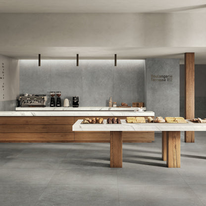 Gres porcellanato BACKGROUND FONDOVALLE per pavimenti interni effetto pietra Limestone con 3D Texture, Real Matt e grandi formati