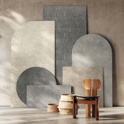 Gres porcellanato BACKGROUND FONDOVALLE per pavimenti interni effetto pietra Limestone con 3D Texture, Real Matt e grandi formati