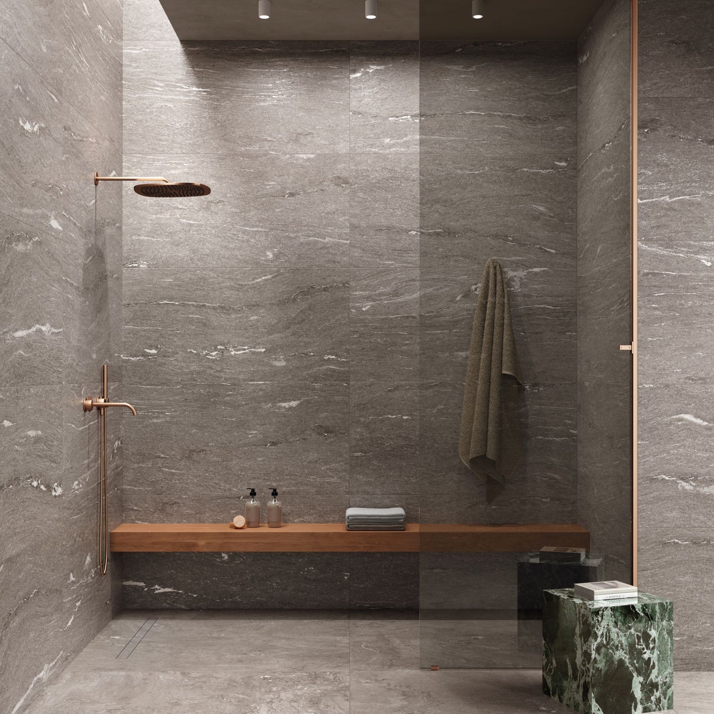 Gres porcellanato ALPINE FONDOVALLE per pavimenti interni effetto pietra con 3D Texture, finitura Real Matt e grandi formati