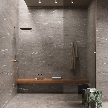 Gres porcellanato ALPINE FONDOVALLE per pavimenti interni effetto pietra con 3D Texture, finitura Real Matt e grandi formati