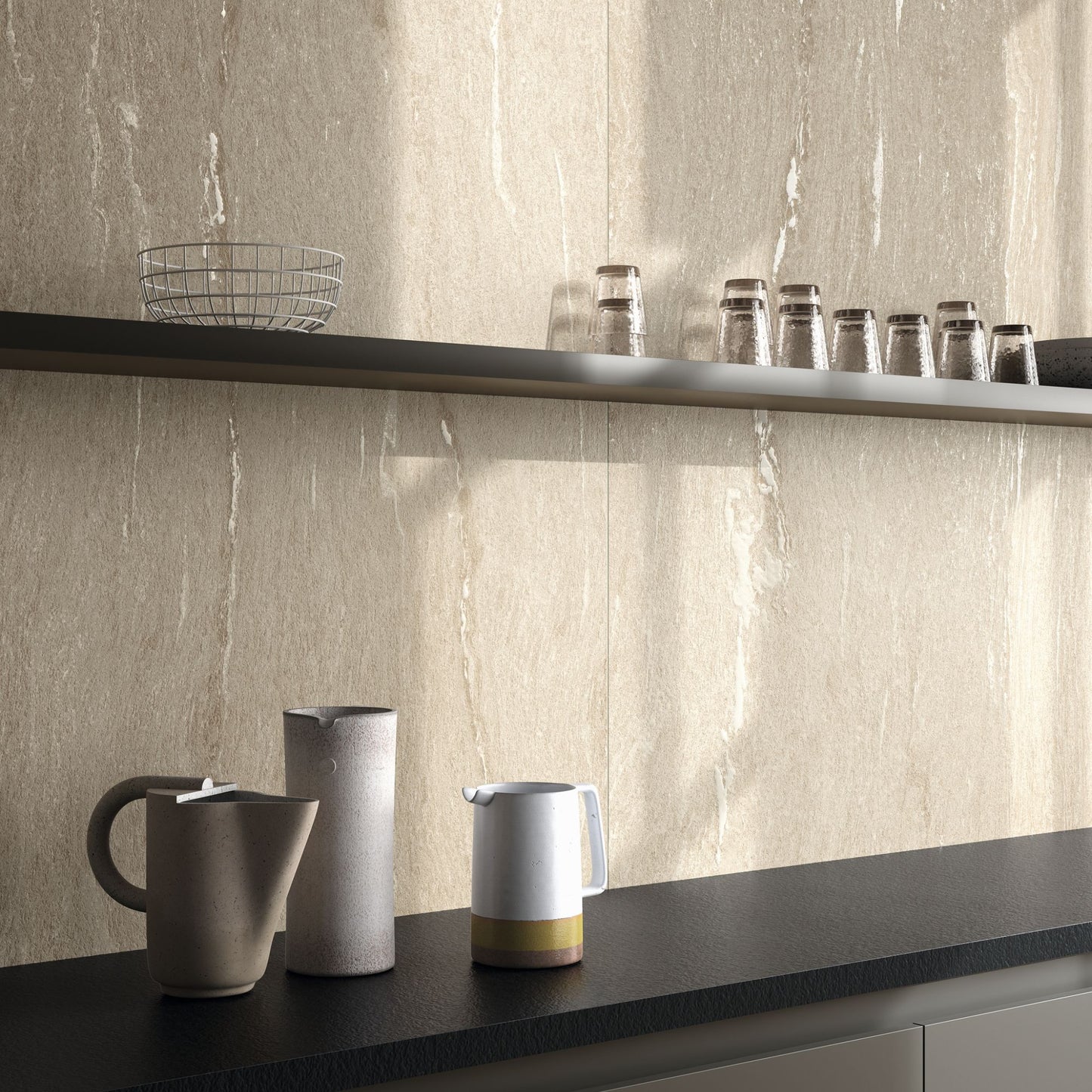 Gres porcellanato ALPINE FONDOVALLE per pavimenti interni effetto pietra con 3D Texture, finitura Real Matt e grandi formati