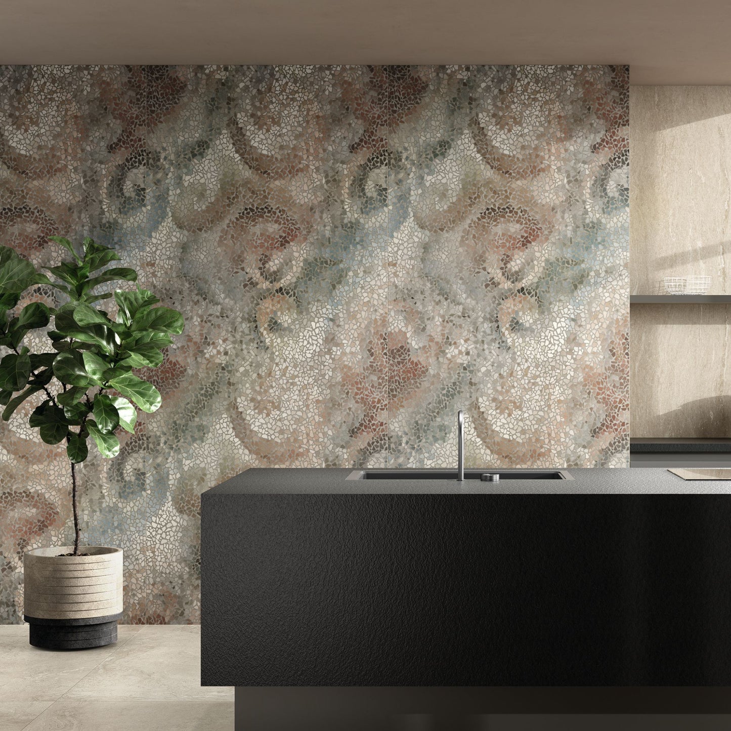 Gres porcellanato ALPINE FONDOVALLE per pavimenti interni effetto pietra con 3D Texture, finitura Real Matt e grandi formati