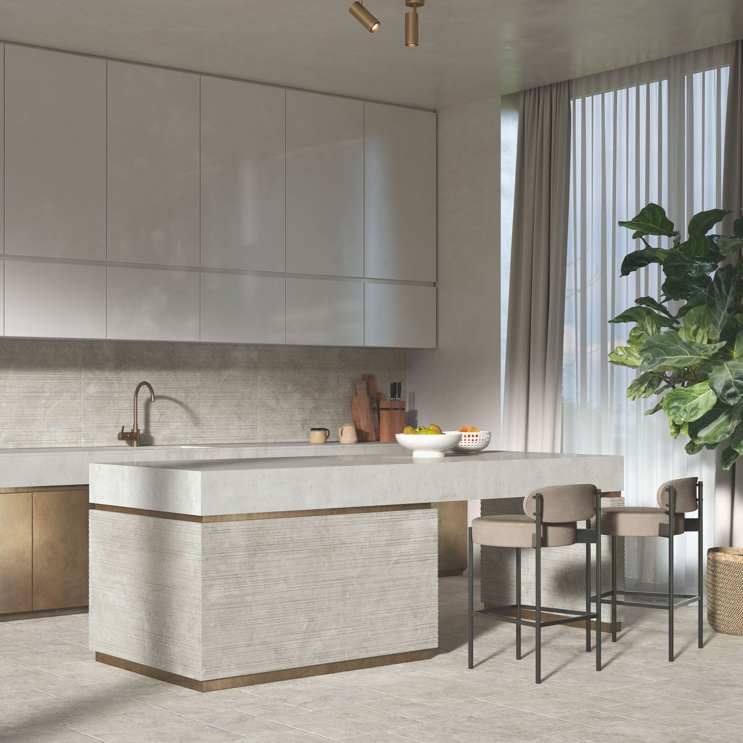 Gres porcellanato ROYAL TRAVERTINO FONDOVALLE effetto pietra 3D texture per pavimenti interni e grandi formati