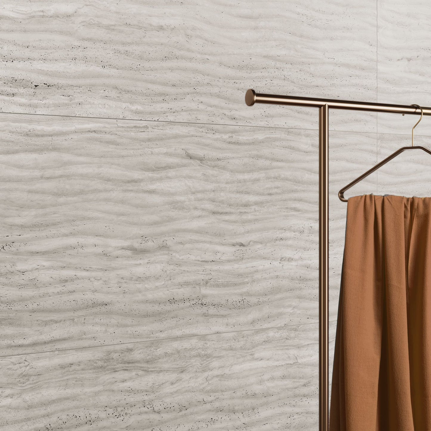 Gres porcellanato ROYAL TRAVERTINO FONDOVALLE effetto pietra 3D texture per pavimenti interni e grandi formati