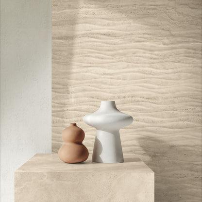 Gres porcellanato ROYAL TRAVERTINO FONDOVALLE effetto pietra 3D texture per pavimenti interni e grandi formati