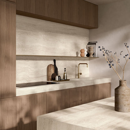 Gres porcellanato ROYAL TRAVERTINO FONDOVALLE effetto pietra 3D texture per pavimenti interni e grandi formati