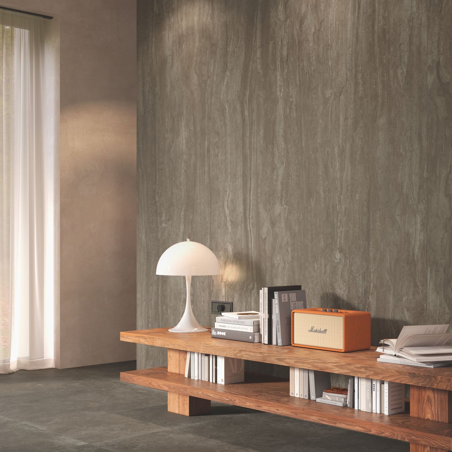 Gres porcellanato ROYAL TRAVERTINO FONDOVALLE effetto pietra 3D texture per pavimenti interni e grandi formati