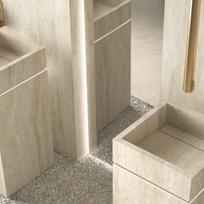 Gres porcellanato ROYAL TRAVERTINO FONDOVALLE effetto pietra 3D texture per pavimenti interni e grandi formati