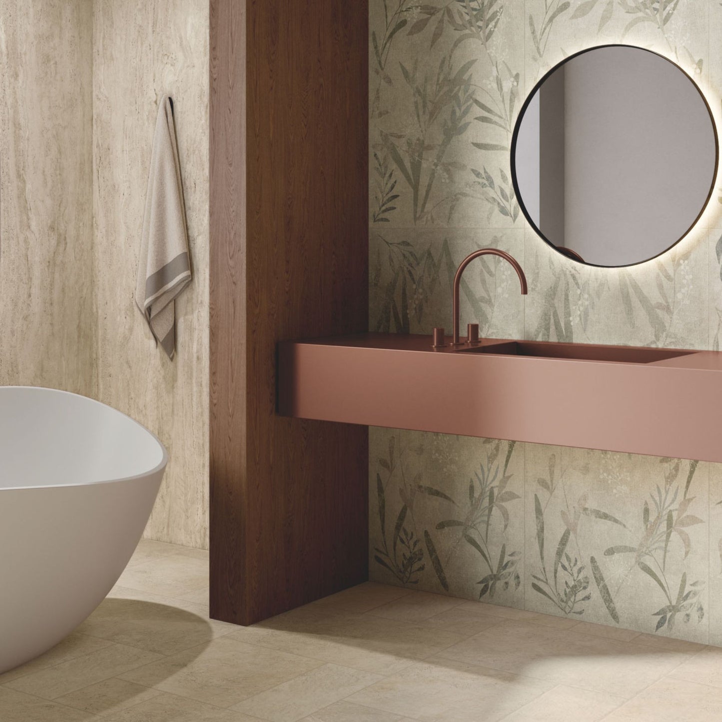 Gres porcellanato ROYAL TRAVERTINO FONDOVALLE effetto pietra 3D texture per pavimenti interni e grandi formati