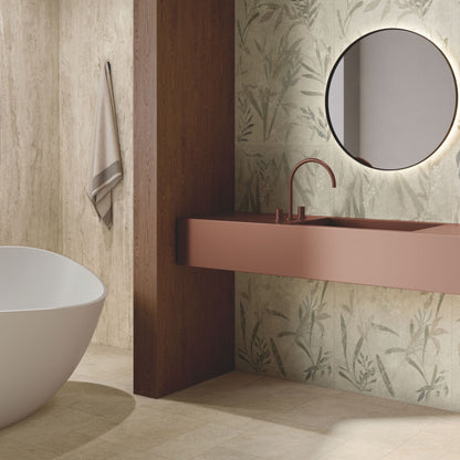 Gres porcellanato ROYAL TRAVERTINO FONDOVALLE effetto pietra 3D texture per pavimenti interni e grandi formati