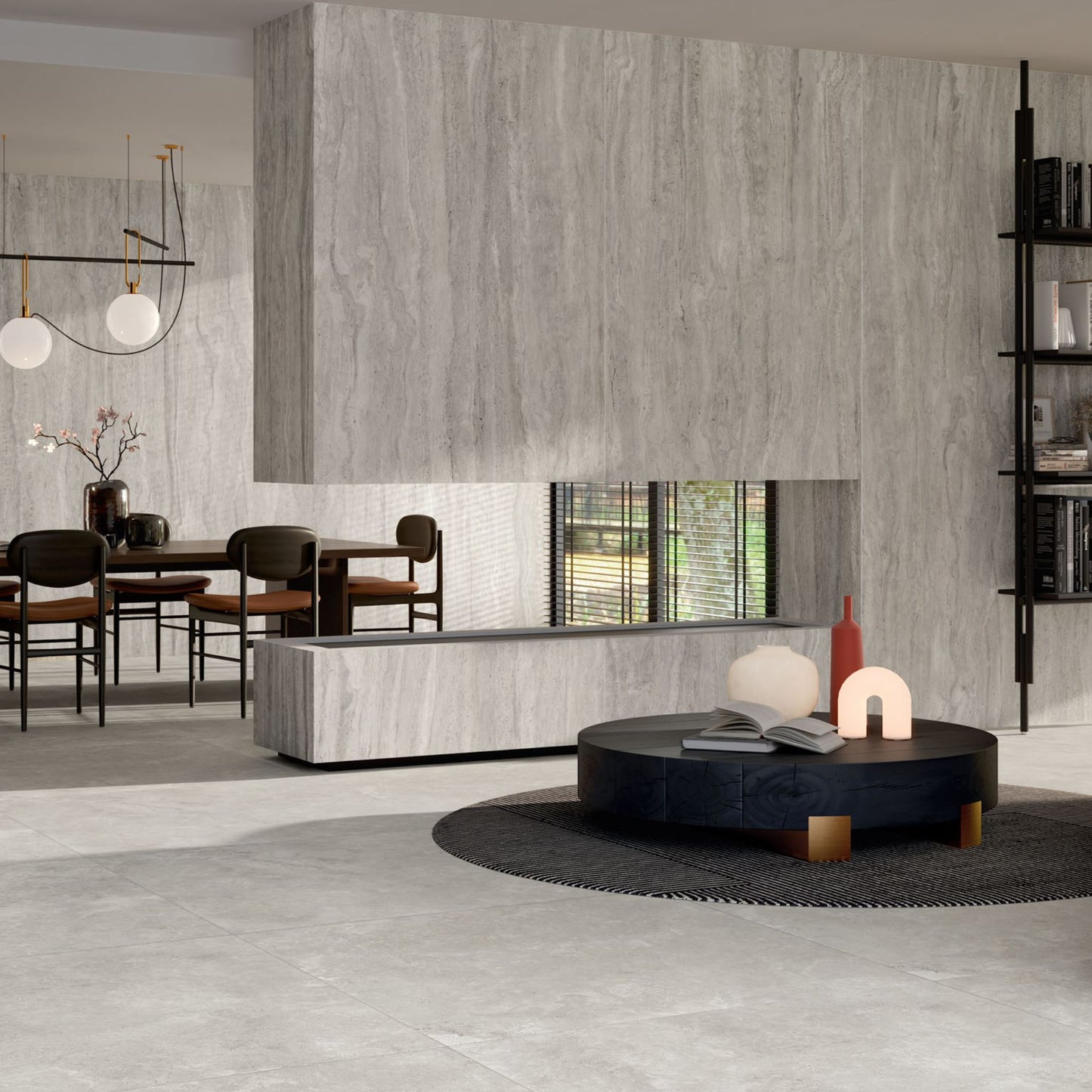 Gres porcellanato ROYAL TRAVERTINO FONDOVALLE effetto pietra 3D texture per pavimenti interni e grandi formati