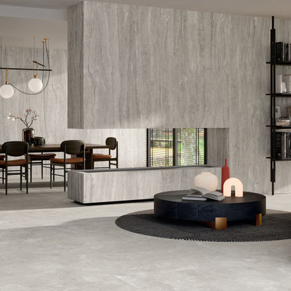 Gres porcellanato ROYAL TRAVERTINO FONDOVALLE effetto pietra 3D texture per pavimenti interni e grandi formati