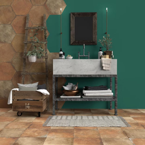 HEXAGON SAVOIA ITALIA gres porcellanato esagonale effetto cemento e cotto moderno per pavimenti e rivestimenti design