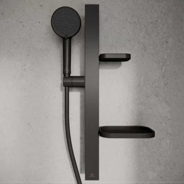 IDEAL STANDARD ALU+ ASTA DOCCIA NERO SETA 700mm in alluminio anodizzato