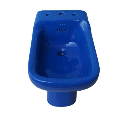 IDEAL STANDARD BIDET CONCA COLORE BLU FONDALE a pavimento, ceramica sanitaria 34xH42Cm, design classico compatibile con bagno vintage o retrò