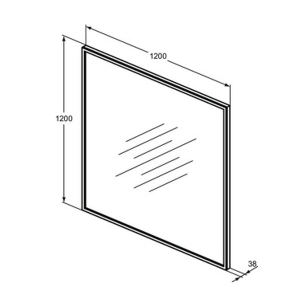 IDEAL STANDARD CONCA SPECCHIO QUADRATO 120x120cm con doppia luce led perimetrale