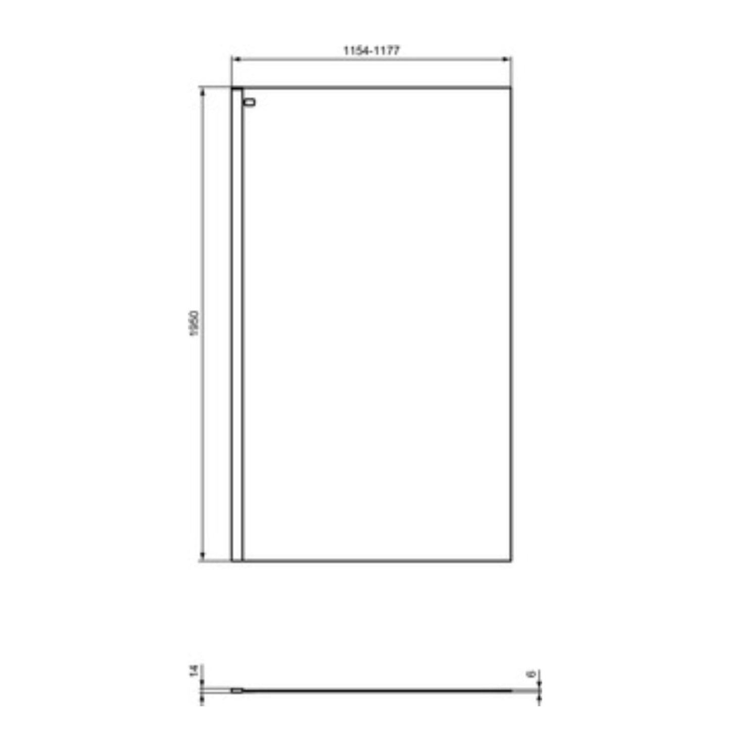 IDEAL STANDARD CONNECT 2 CABINA DOCCIA WALK-IN BRILLANTE LUCIDO con vetro temperato