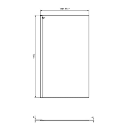 IDEAL STANDARD CONNECT 2 CABINA DOCCIA WALK-IN BRILLANTE LUCIDO con vetro temperato