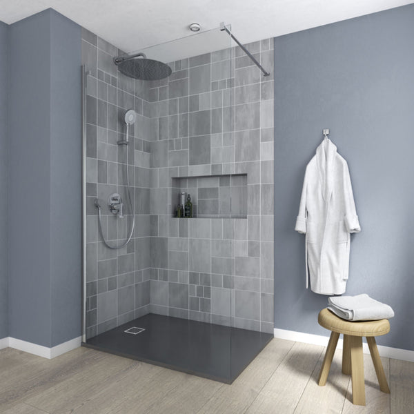 IDEAL STANDARD CONNECT 2 CABINA DOCCIA WALK-IN BRILLANTE LUCIDO con vetro temperato
