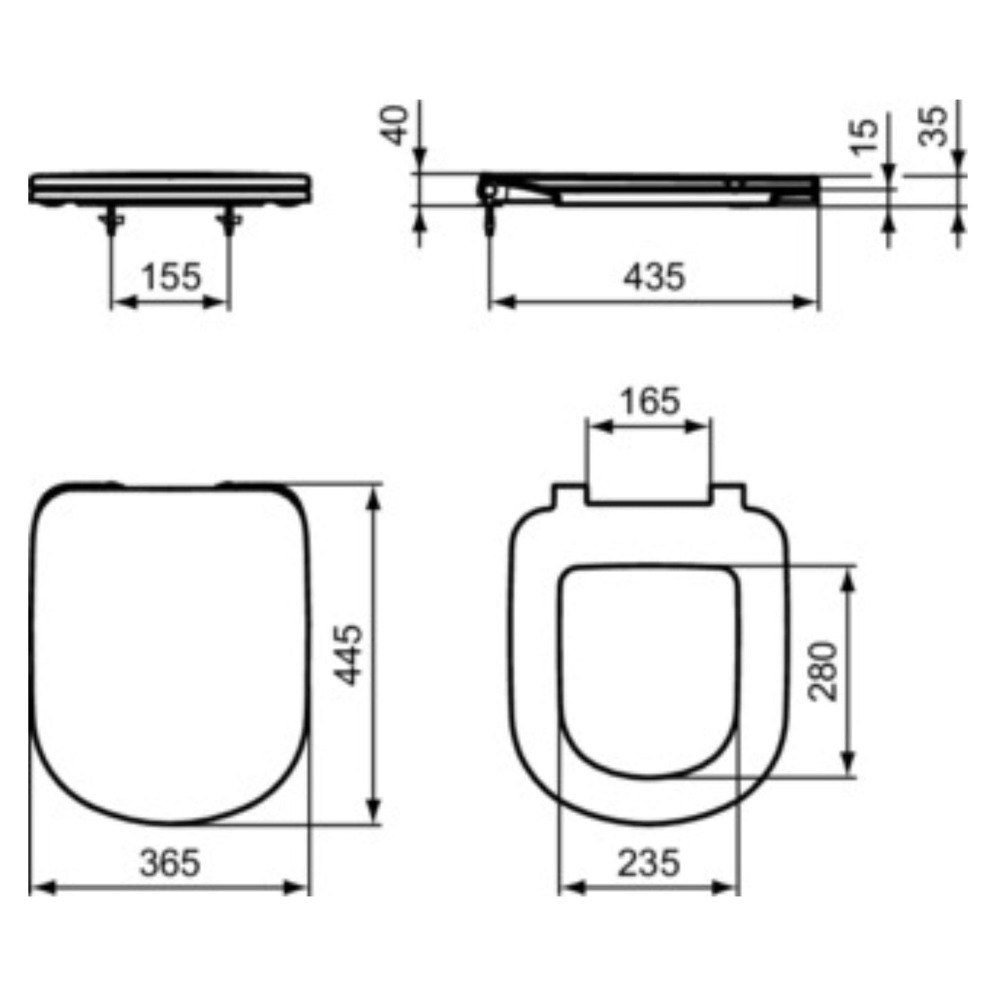 IDEAL STANDARD I.LIFE A SEDILE BIANCO avvolgente a chiusura normale per vasi wc